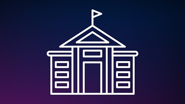 Schematyczna grafika prezentująca fasadę klasycznego budynku